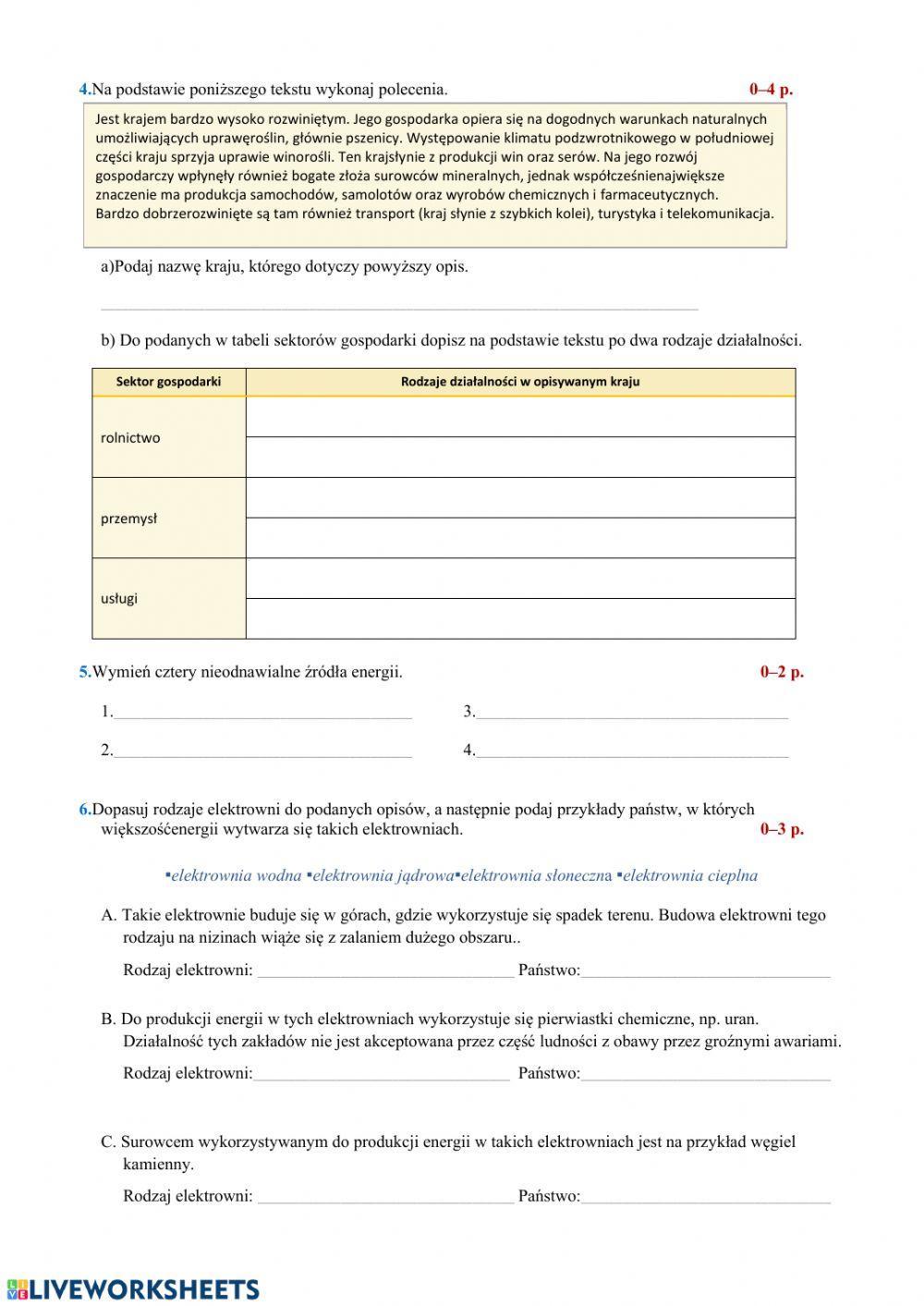 Test Gospodarka Europy