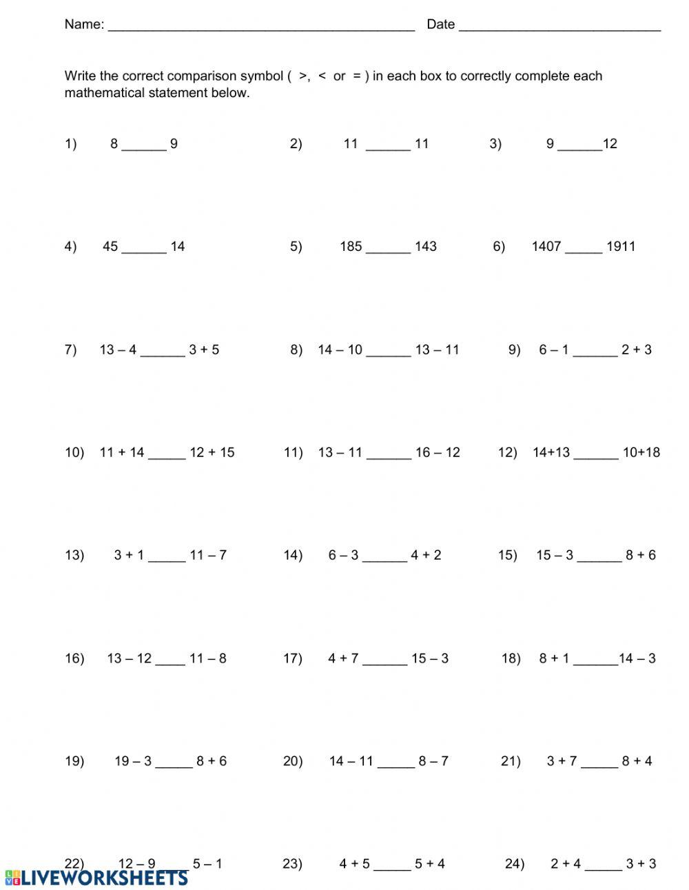 Comparing Numbers