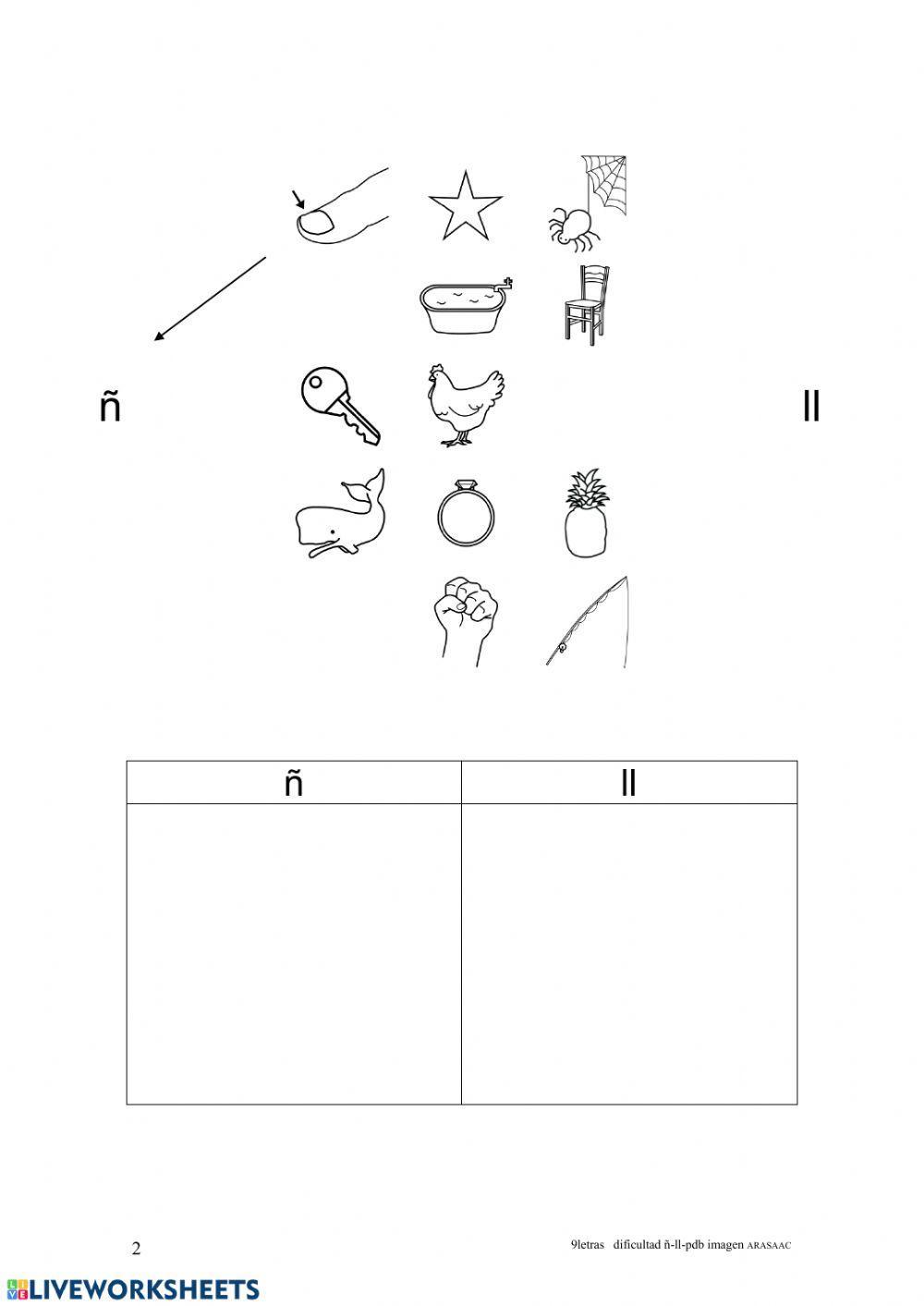Discriminar ll - ñ   p-b