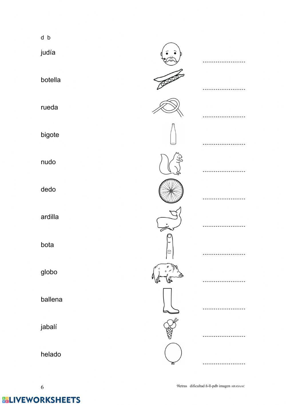 Discriminar ll - ñ   p-b