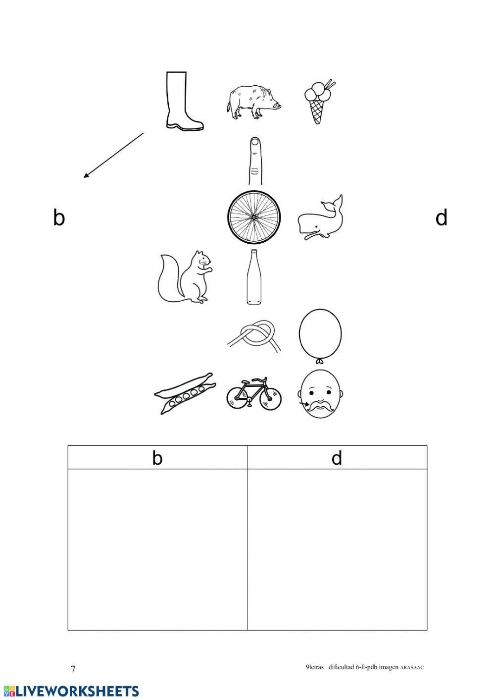 Discriminar ll - ñ   p-b