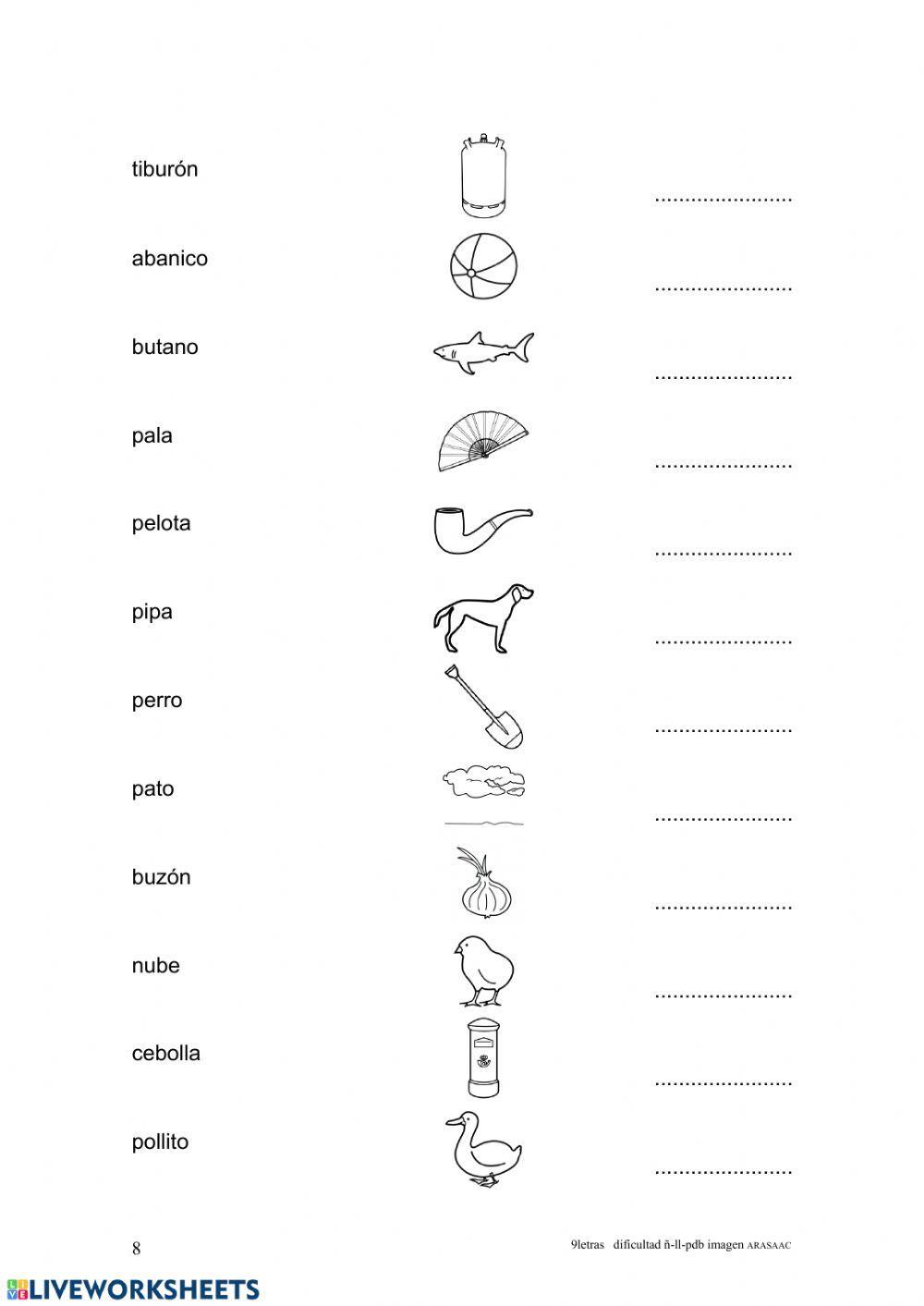 Discriminar ll - ñ   p-b
