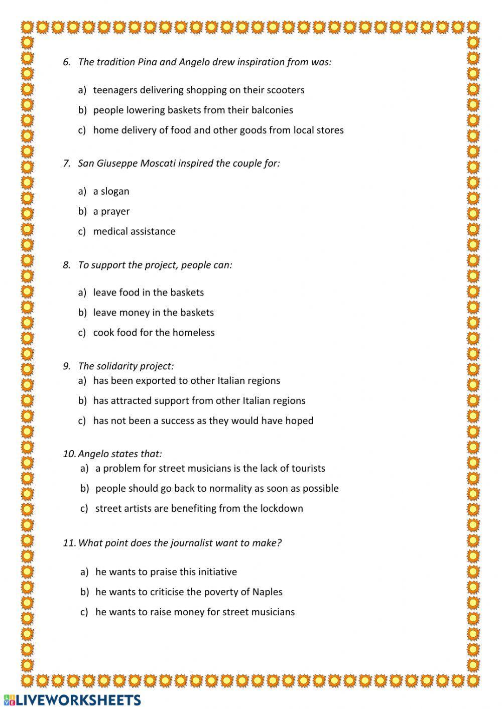 Naples solidarity baskets-LISTENING