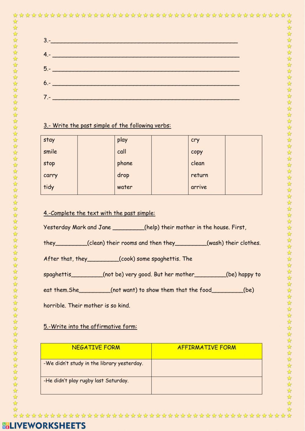 Past Simple of regular verbs IV