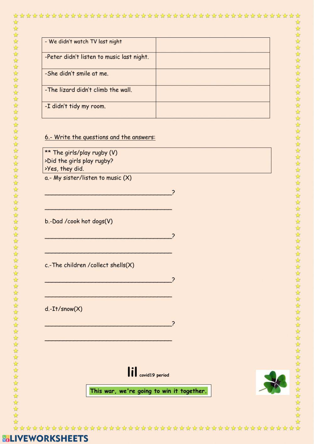 Past Simple of regular verbs IV