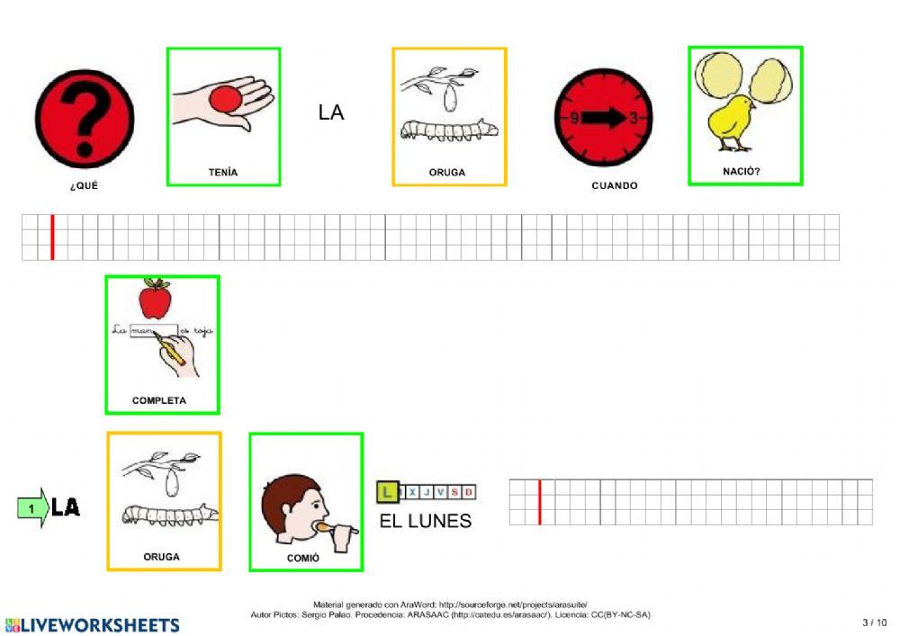 PREGUNTAS LA PEQUEÑA ORUGA GLOTONA
