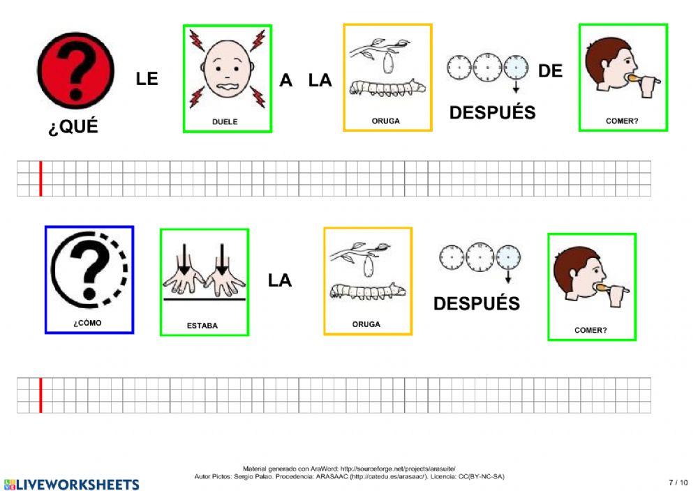 PREGUNTAS LA PEQUEÑA ORUGA GLOTONA