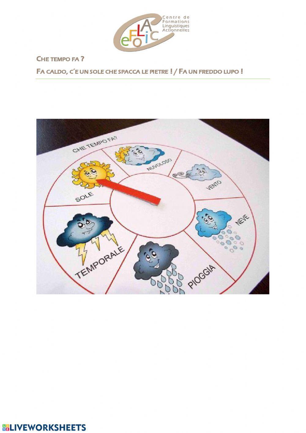 Descrivere il tempo: meteo, stagioni etc