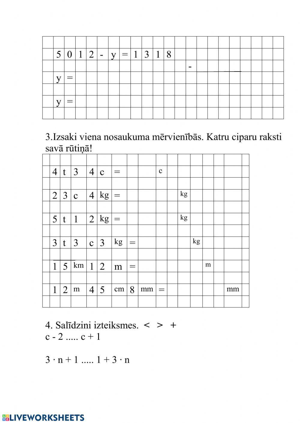 Darbības ar daudzciparu skaitļiem