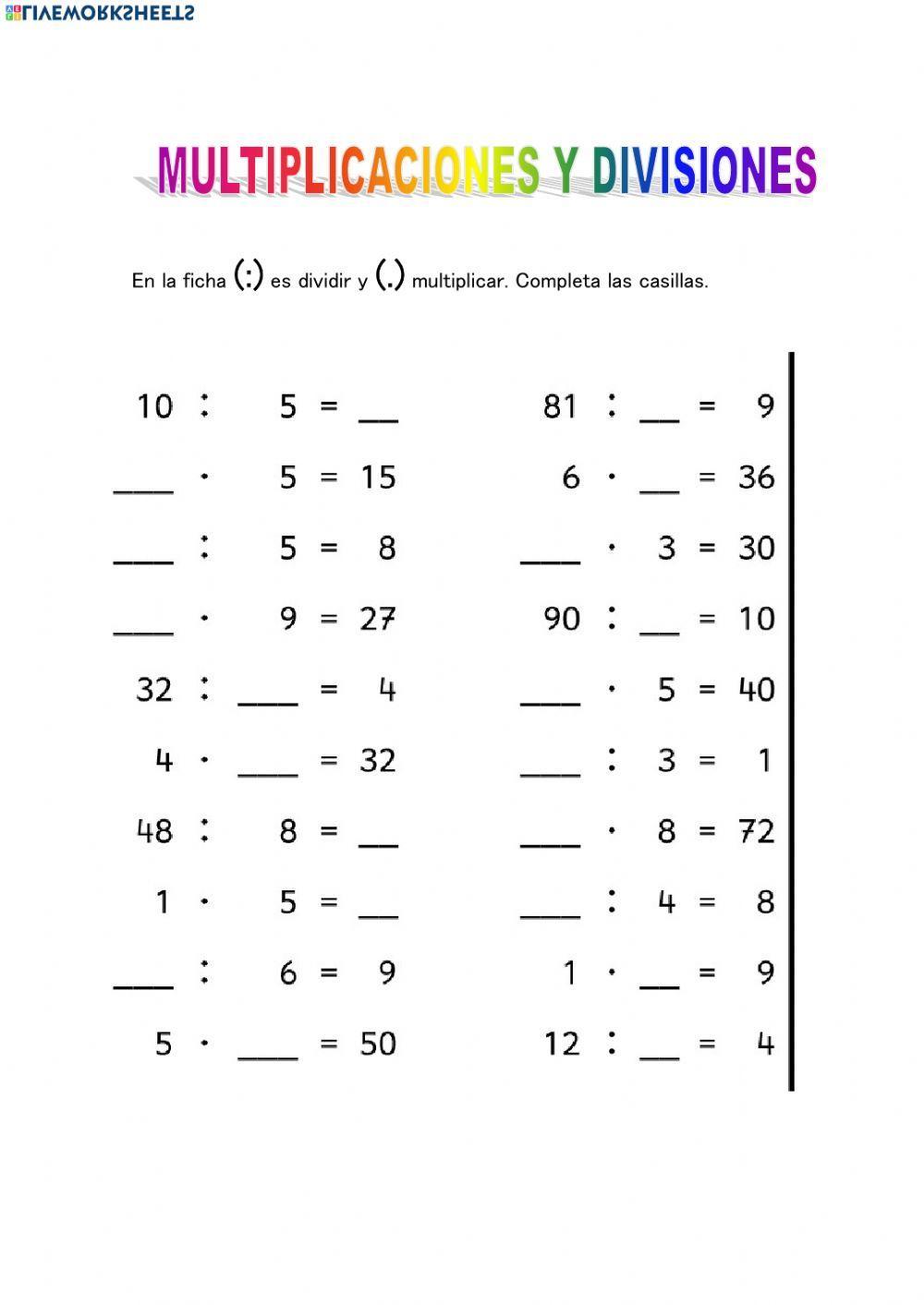 Multiplicaciones y divisiones