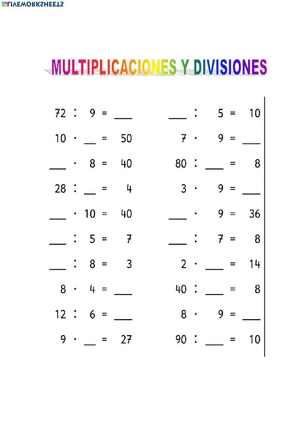 Multiplicaciones y divisiones