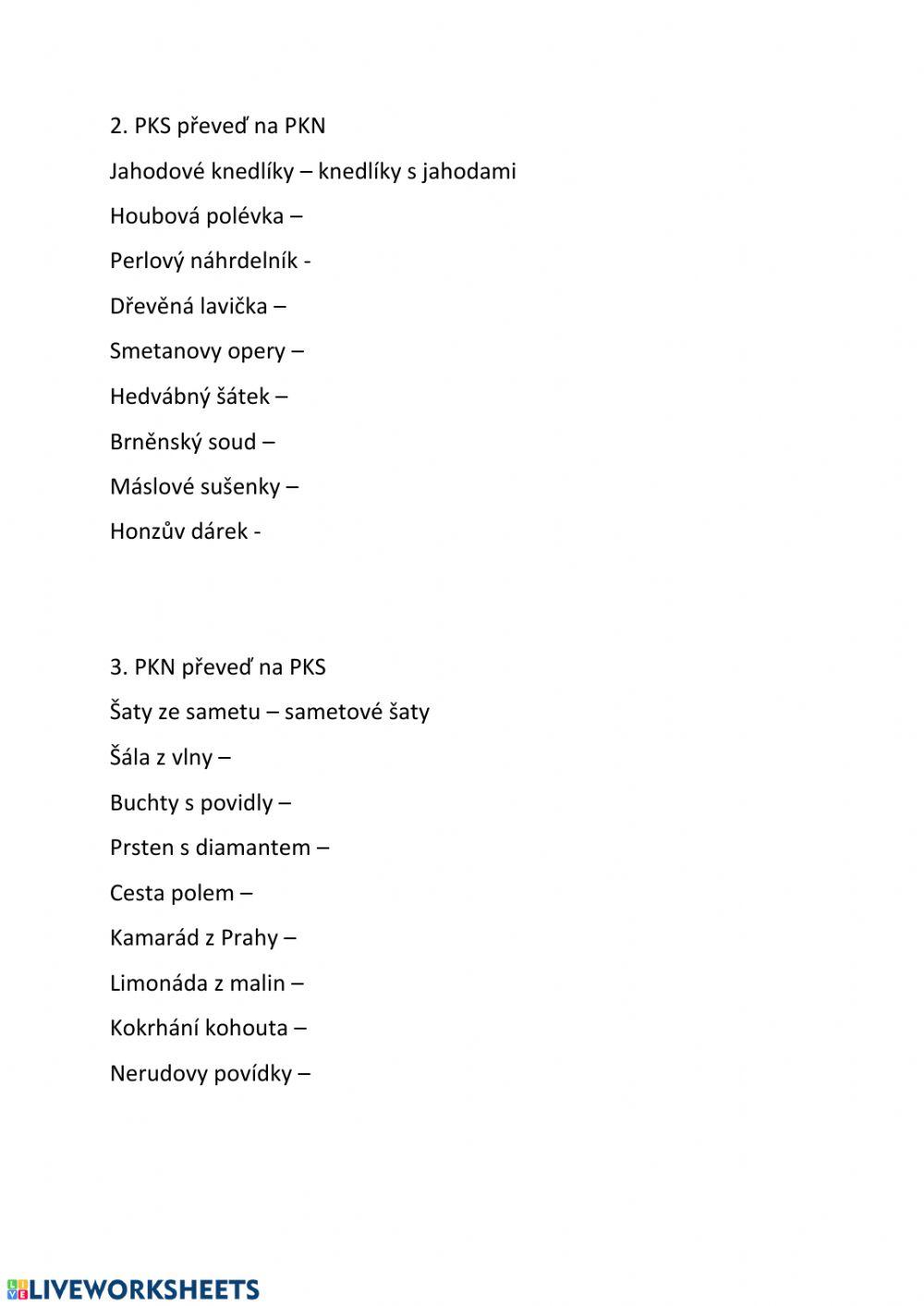 Přívlastky - shodný, neshodný 2