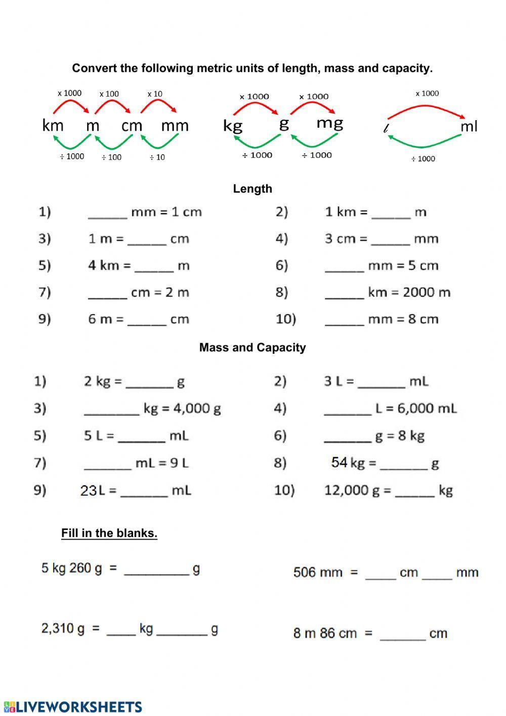 Metric Conversionsh Metric Conversionsh
