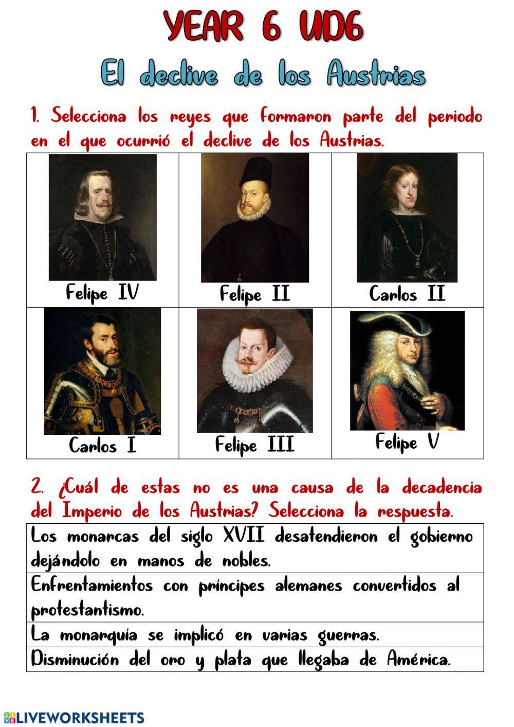 El declive de los Austrias