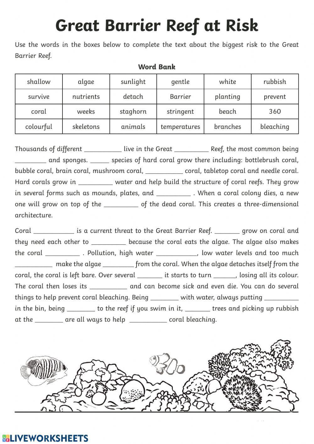 the-great-barrier-reef-worksheet-live-worksheets