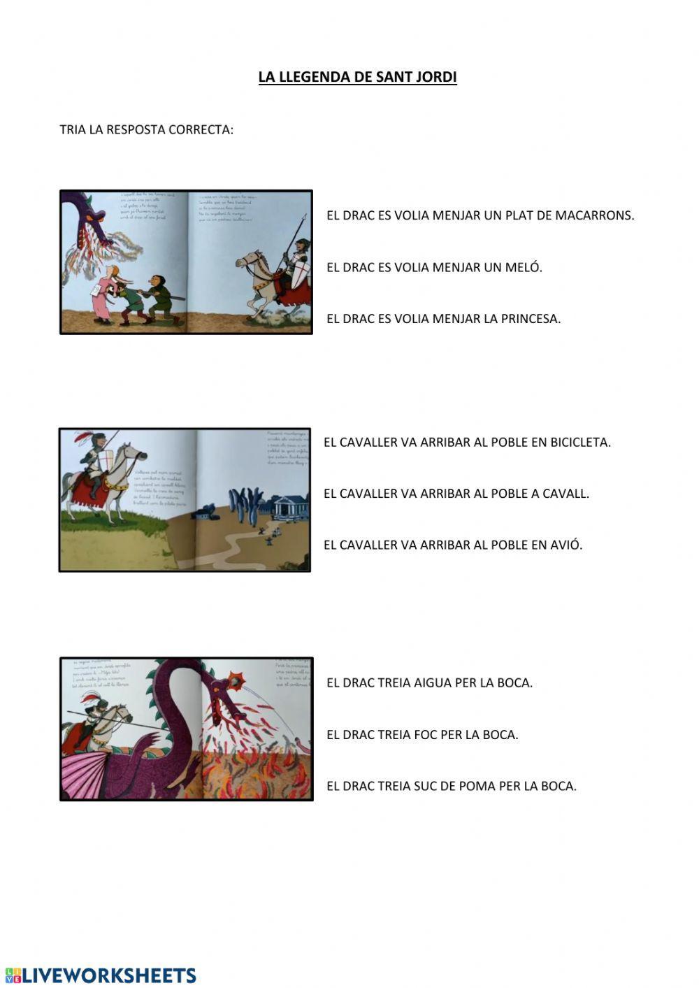 Comprensió lectora sant jordi