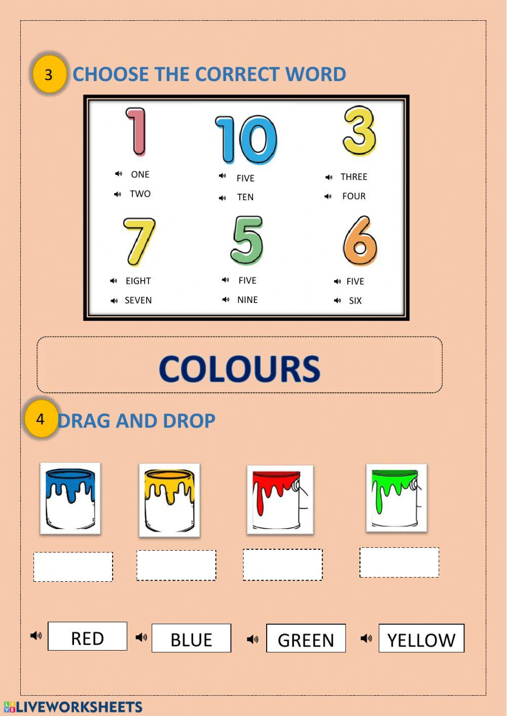 Numbers and colours. First grade