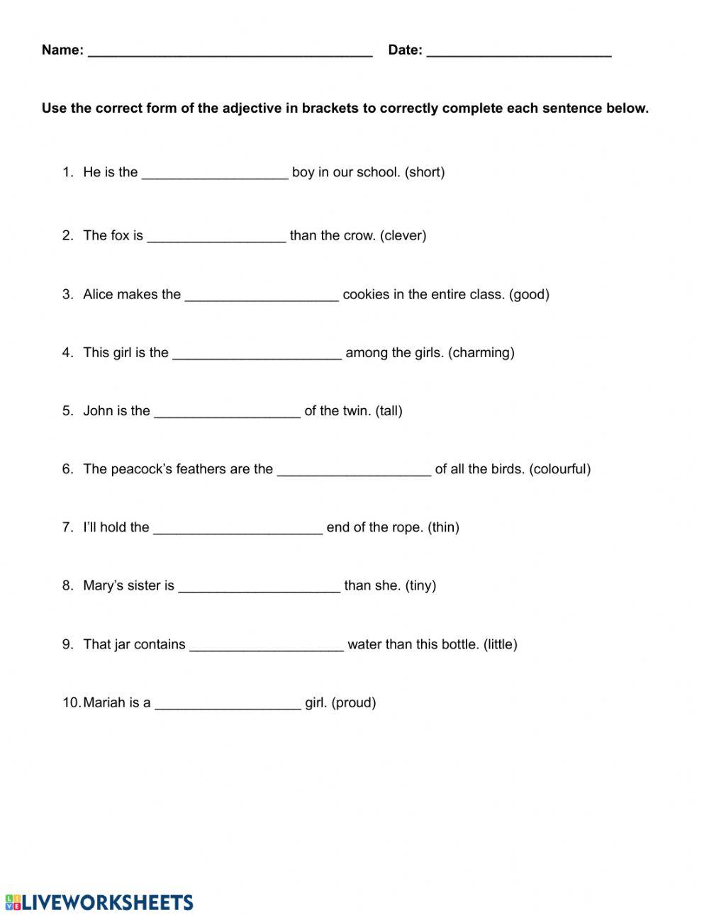 Comparing Adjectives
