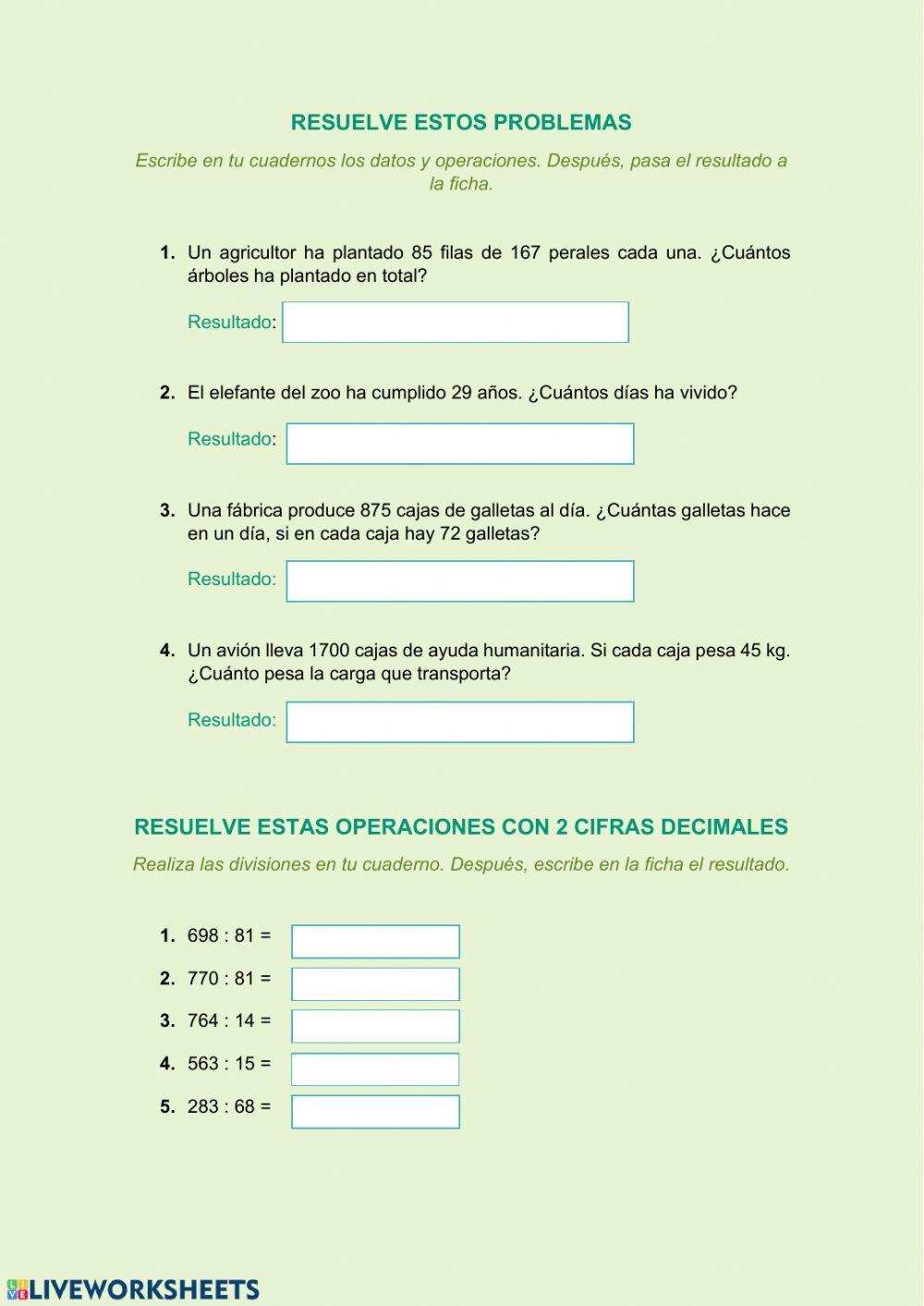 Problemas y divisiones