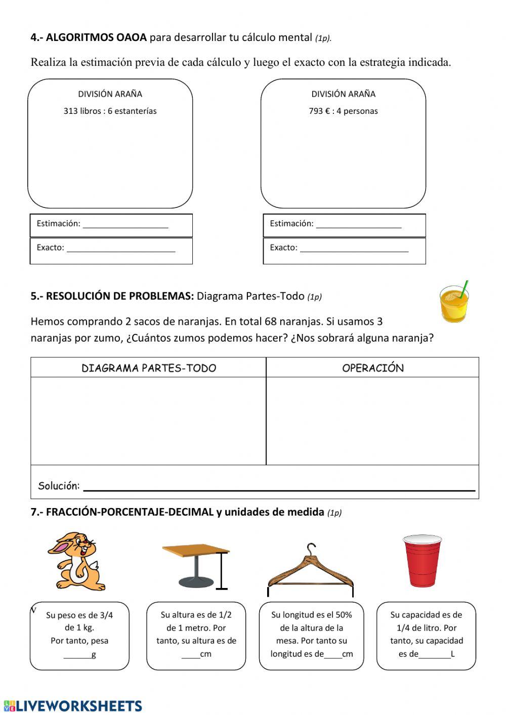 Ejecicios mates 5 oaoa