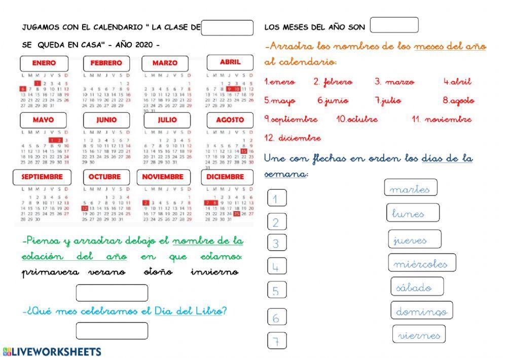 Calendario. Nivel 1 OAOA