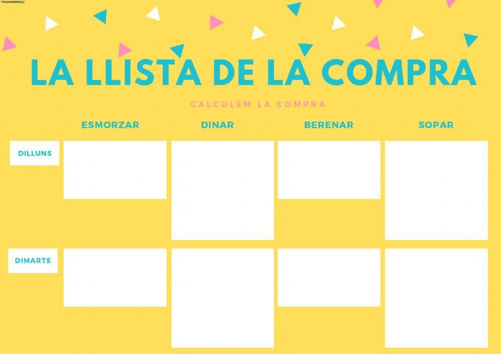 Graella llista de la compra