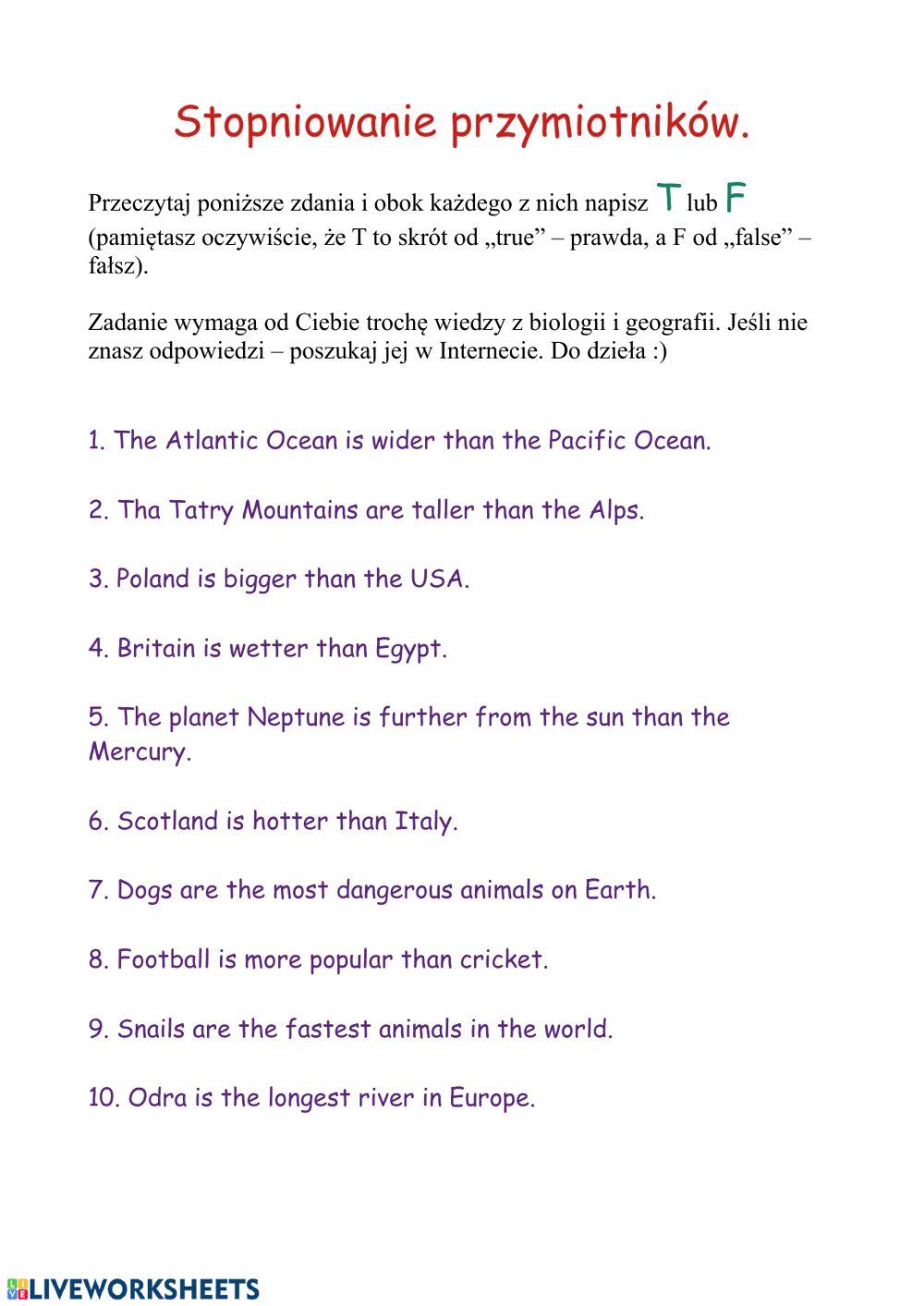 Comparative Superlative