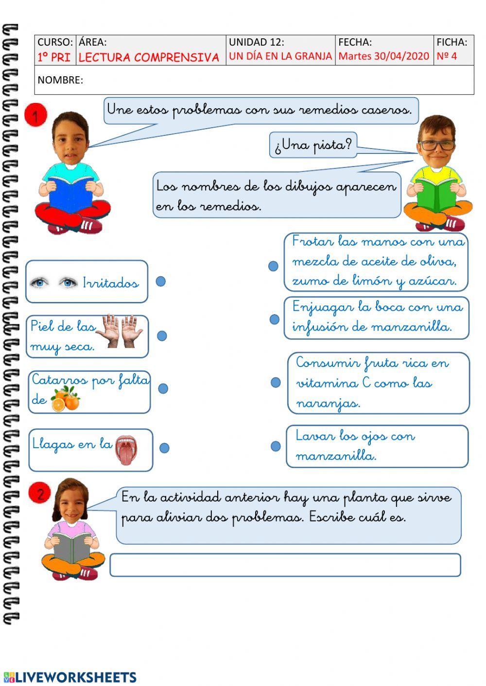 Un día en la granja- L. Comprensiva ficha 4