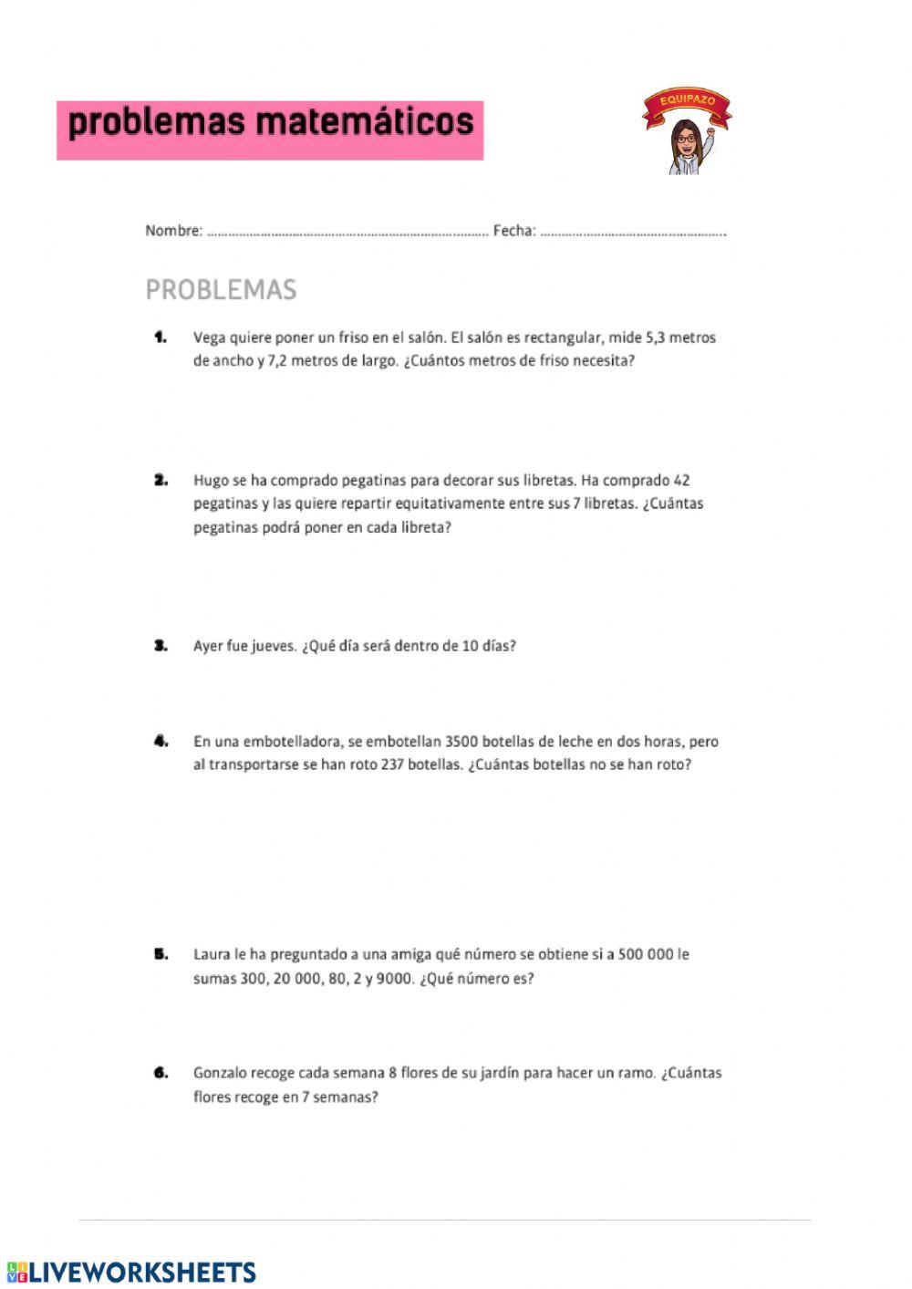 4.PARA PRACTICAR: Problemas