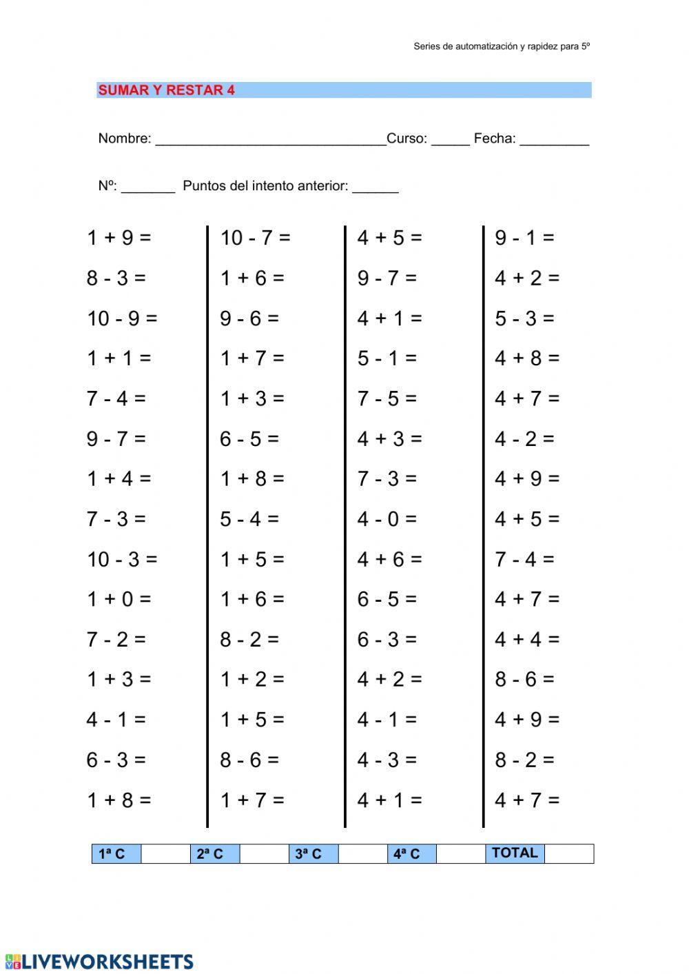 Cálculo mental series