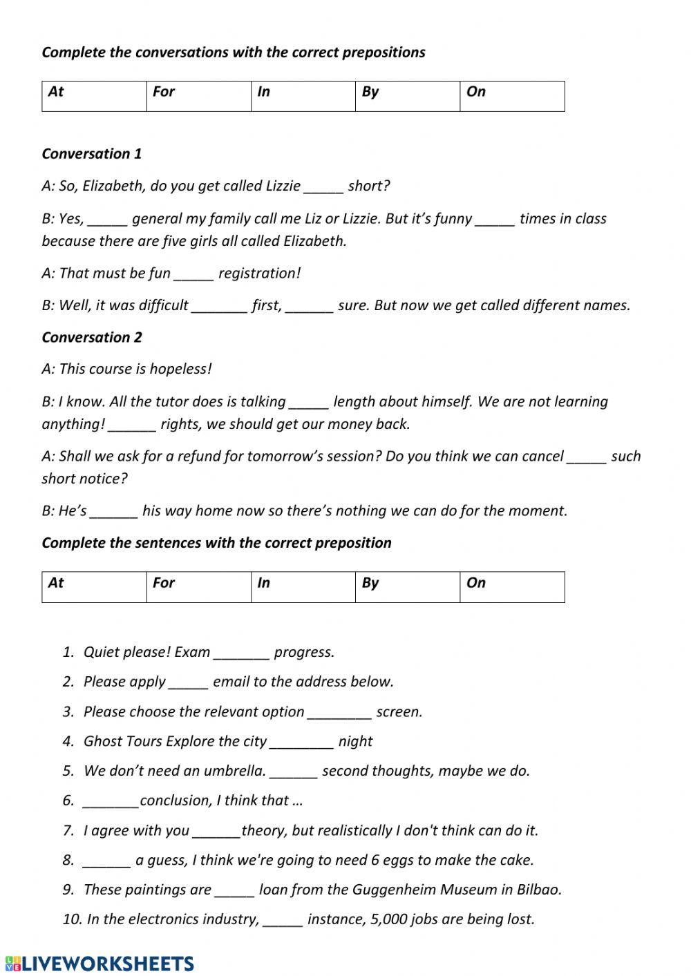Gold B2-Unit7- Prepositional phrases