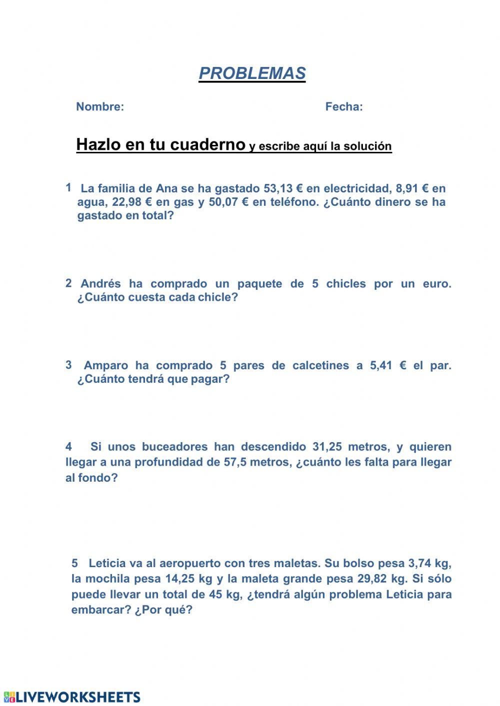 Problemas matematicos