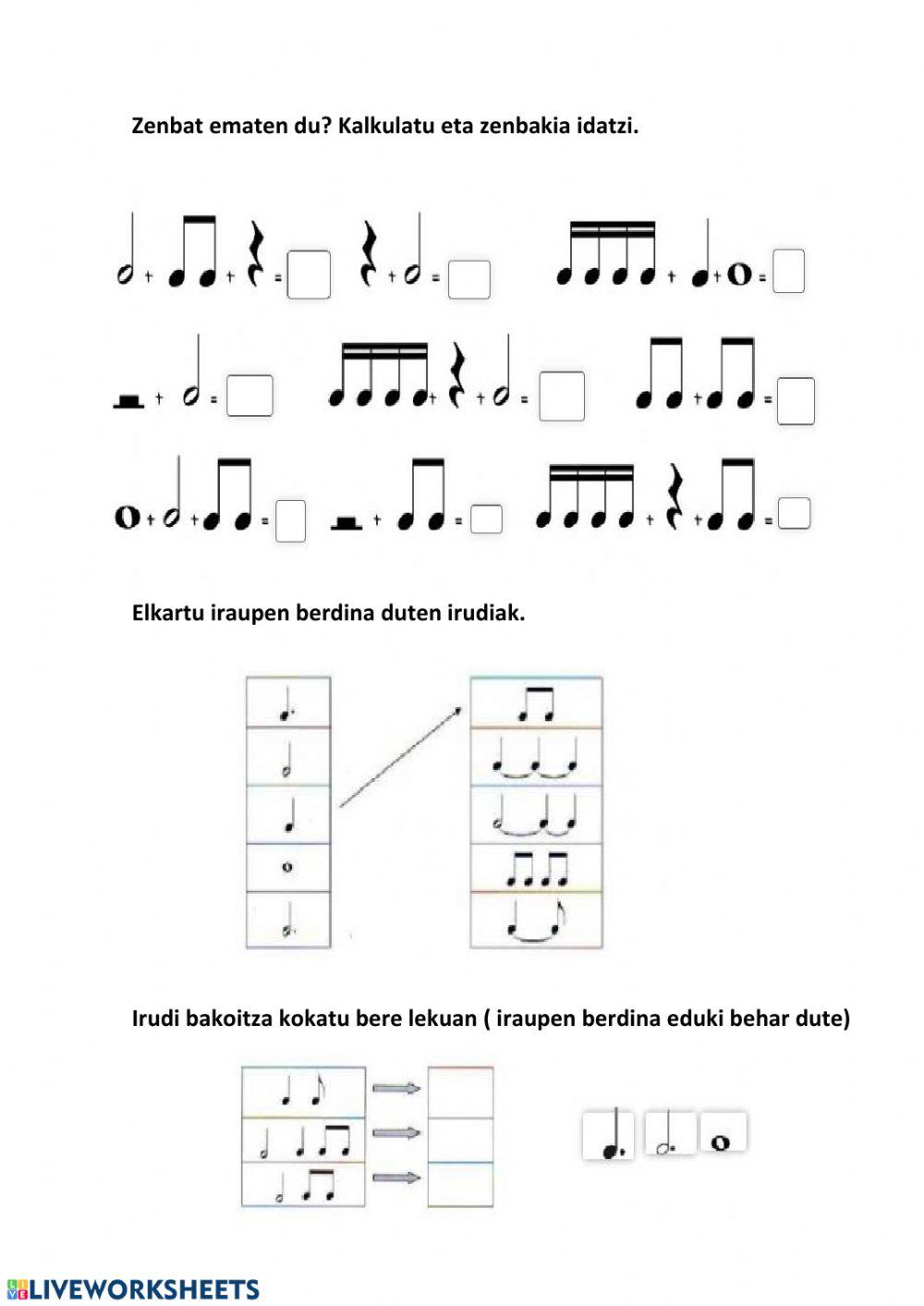Eskema erritmikoak: irudien iraupena.