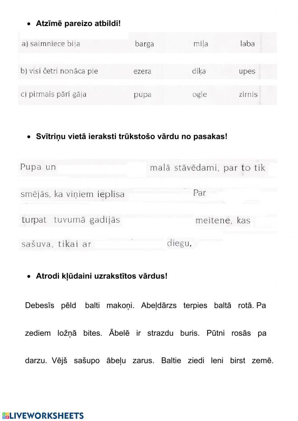 Lasītprasme 1. klase