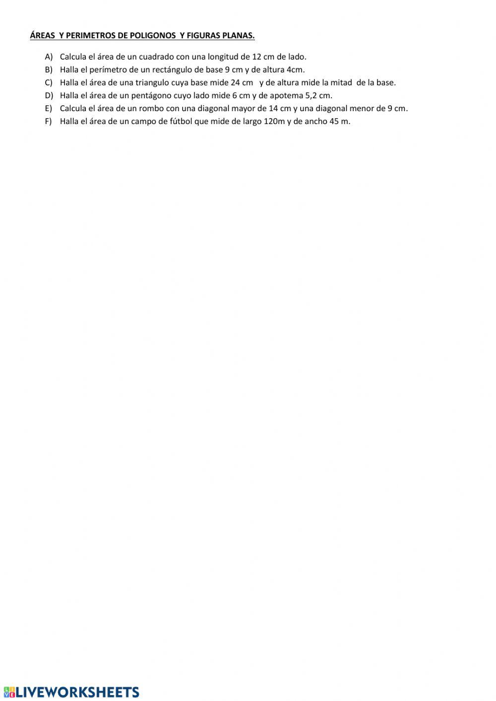 Áreas y perímetros