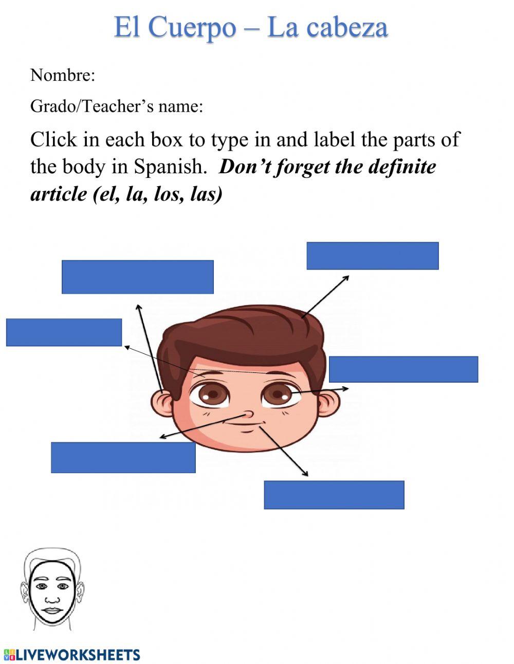 Body parts - La… | Free Interactive Worksheets | 5493389, image size:1000x1291