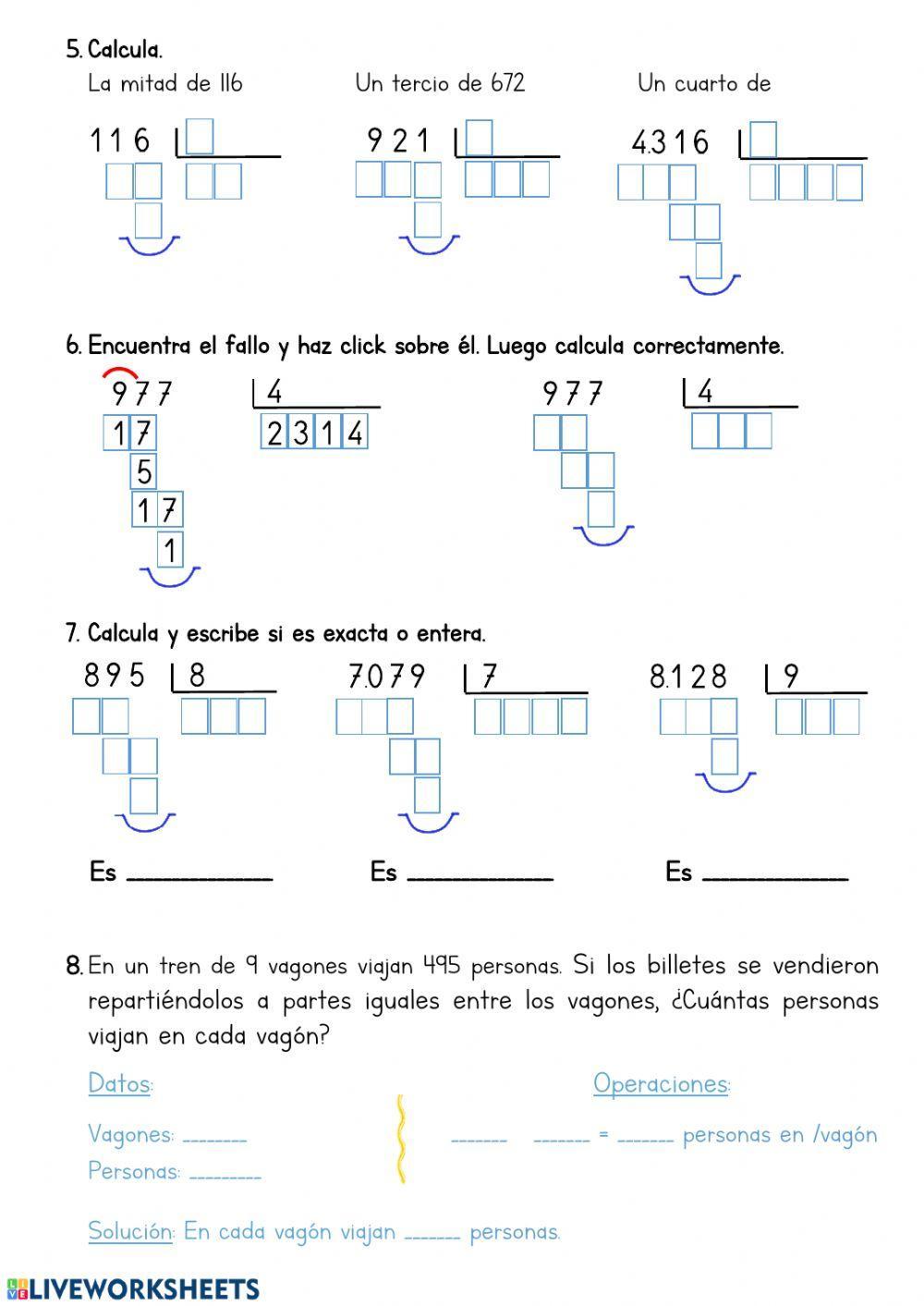 Divisiones por una cifra.