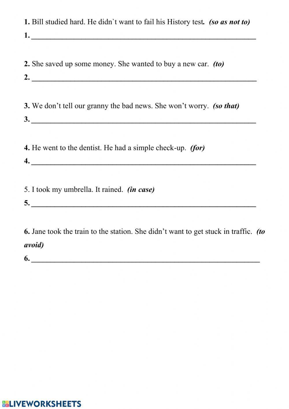 Clauses of purpose Clauses of purpose