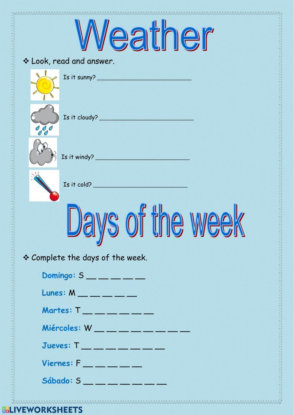Weather and days of the week
