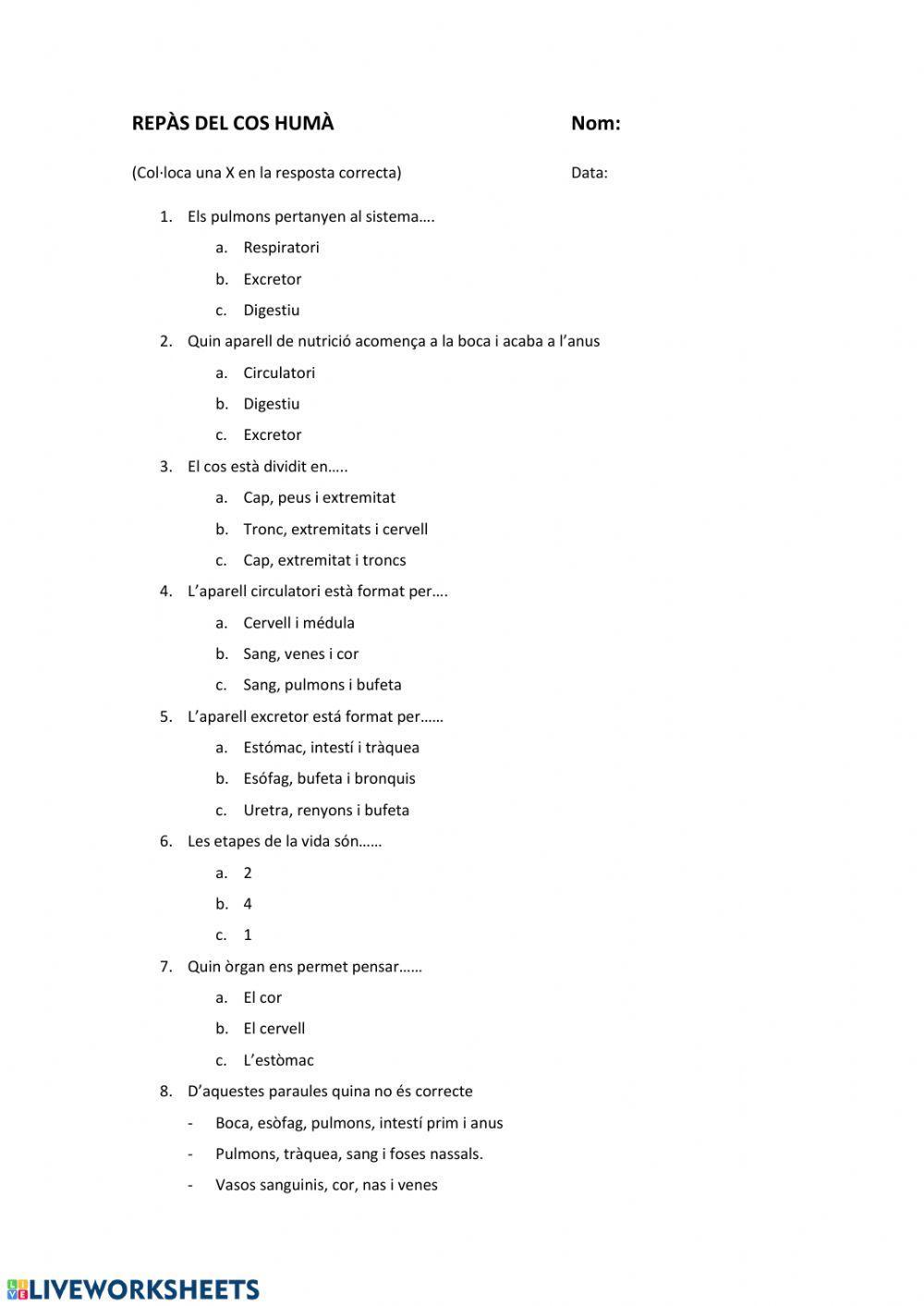 Preguntes resum cos humà