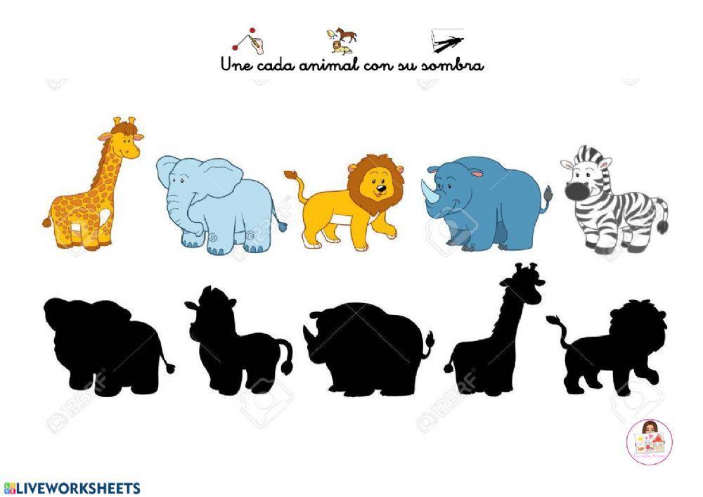 Unir animales y sombras