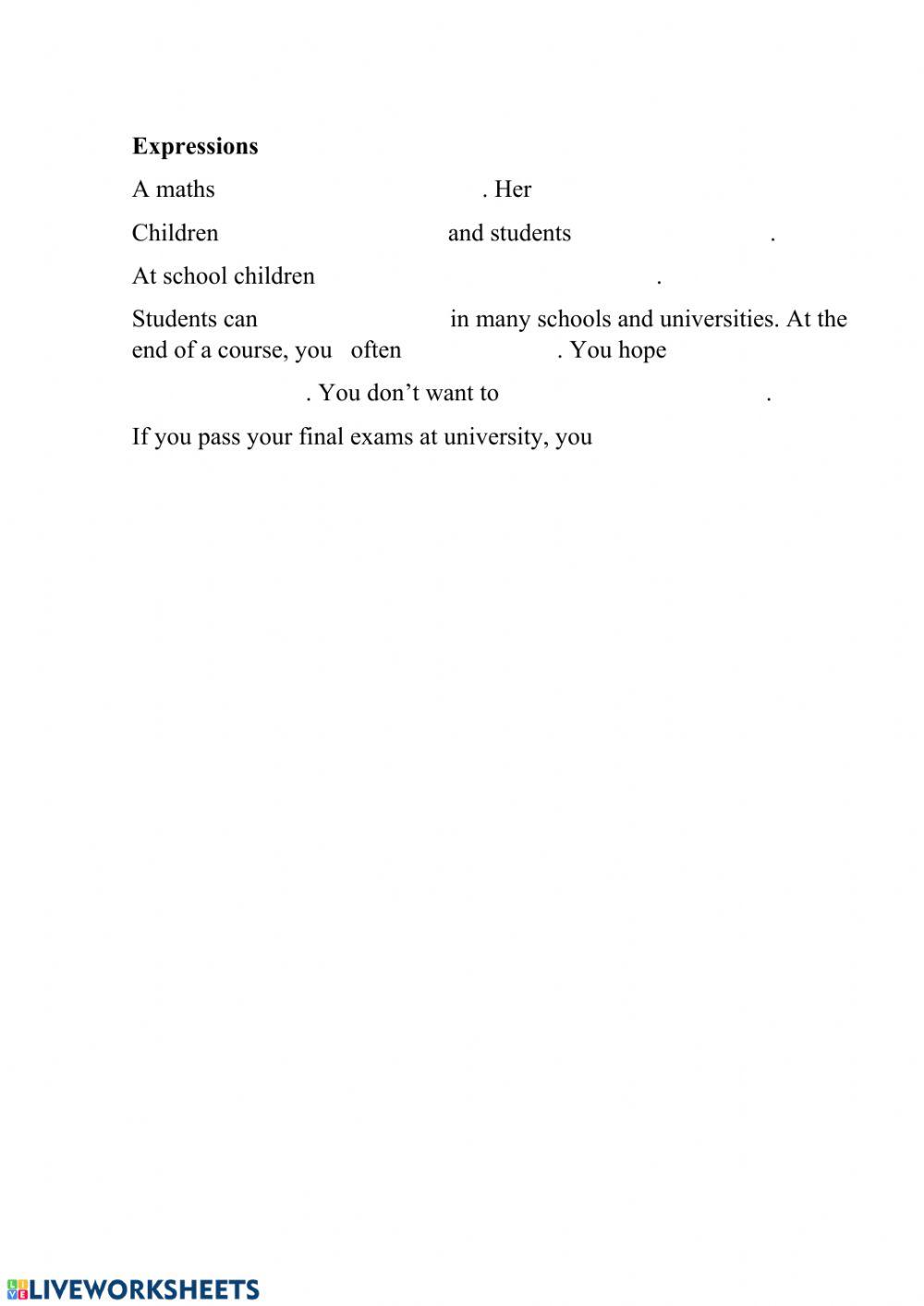 At school and university