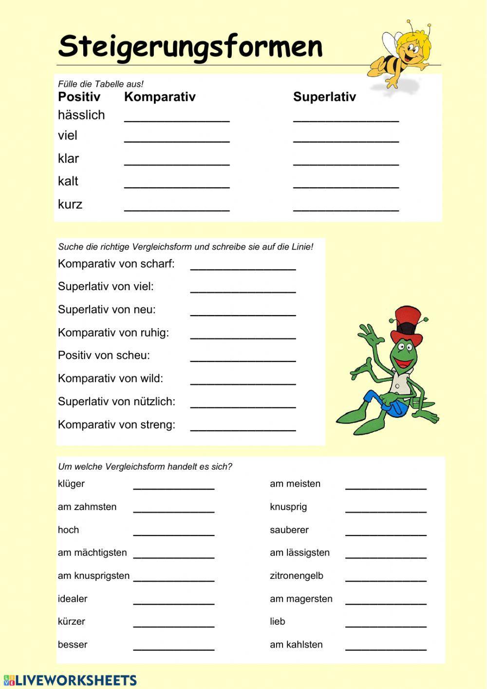 Steigerungsformen der Adjektive