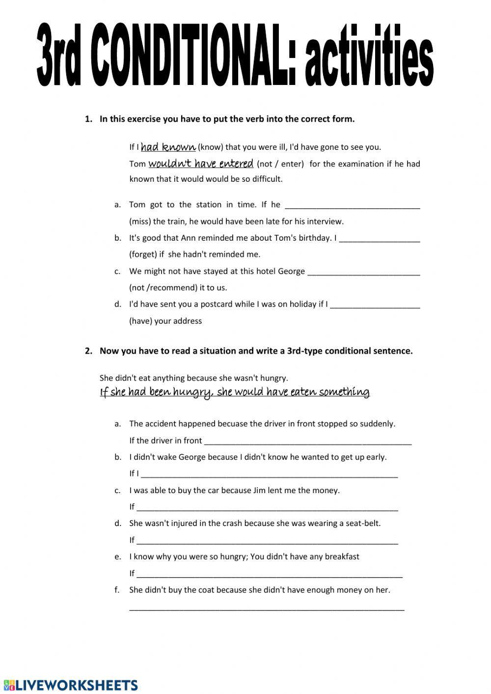 3rd conditional and unless