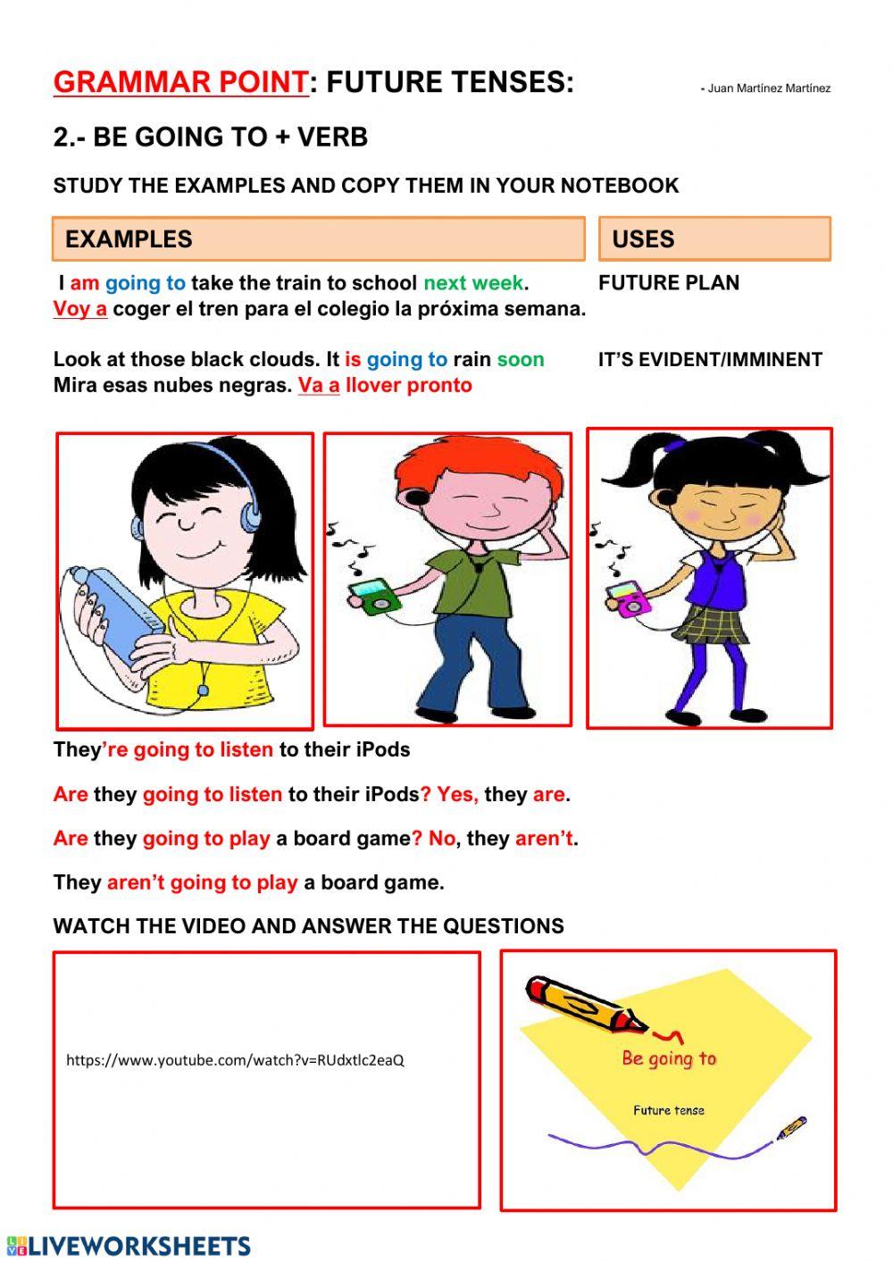 Be going to for spanish students Be going to for spanish students
