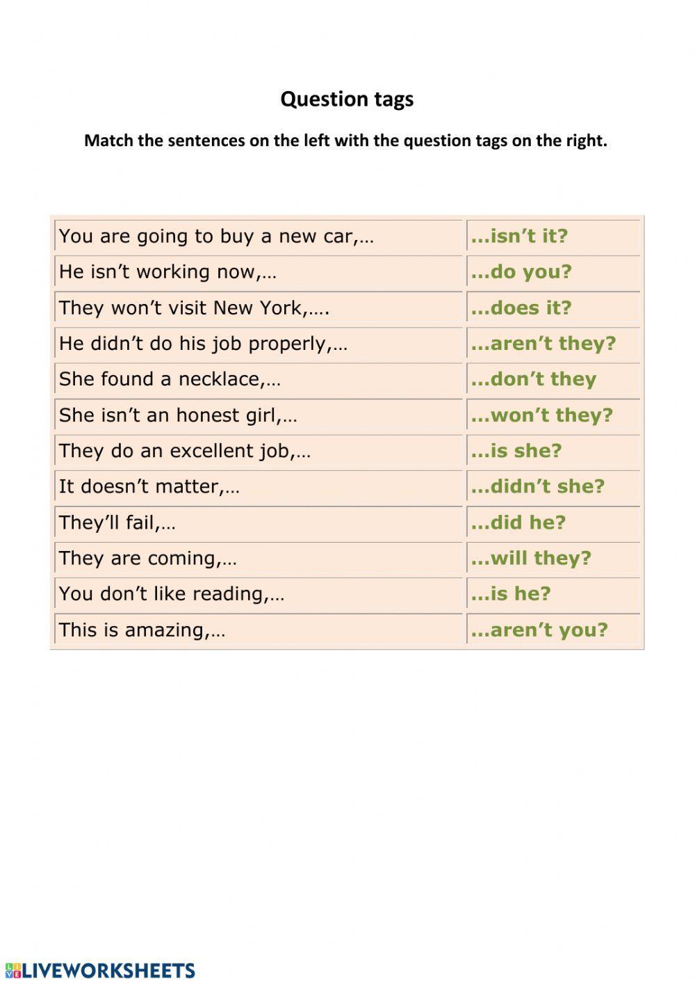 Question tags elementary