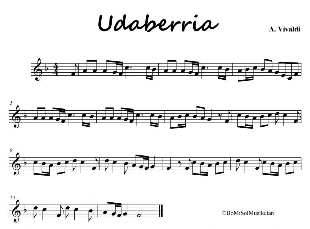 UDABERRIA A.Vivaldi- Noten izenak jarri