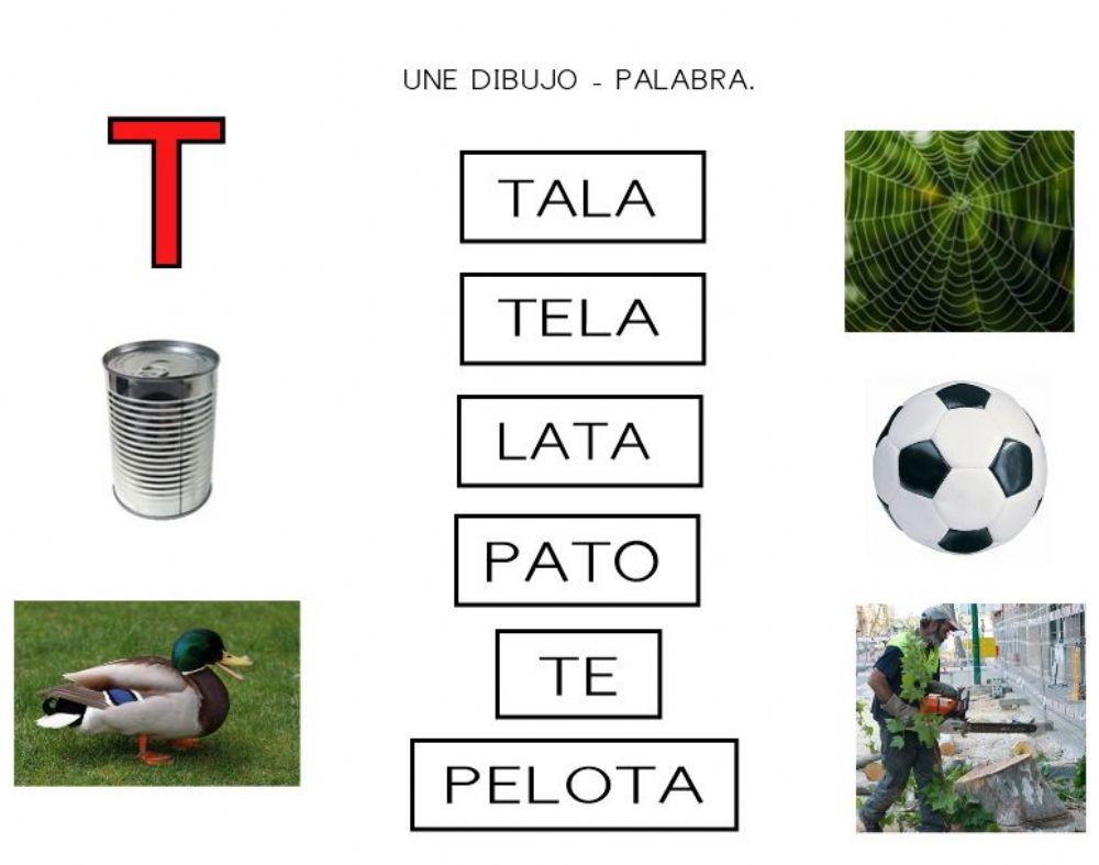 Unir palabra. dibujo