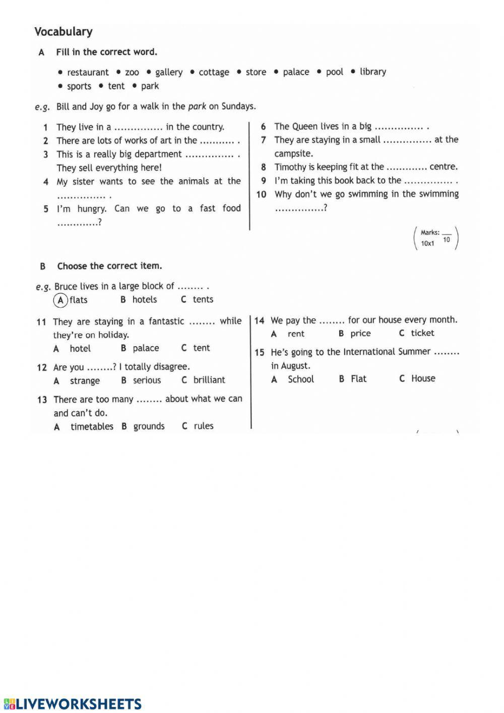 Spotlight 6 Module 8 Test