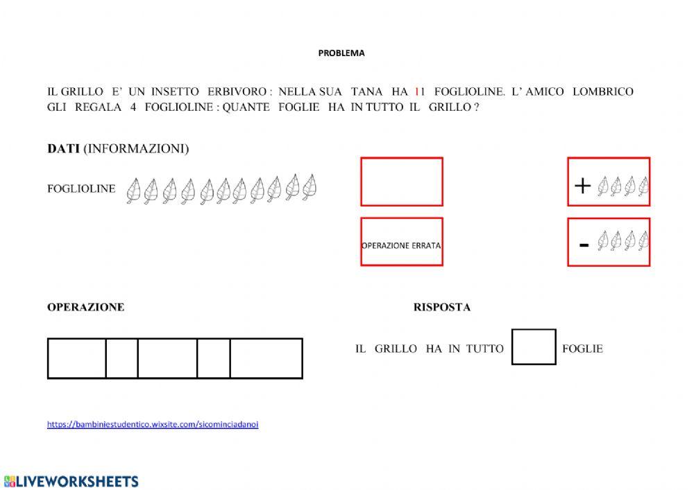 Problema : addizione o sottrazione?